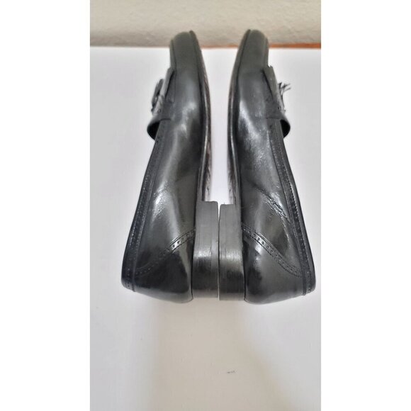 International Passport men's  Black Leather Slip-On Loafers With Tassel Detail S - Picture 6 of 13